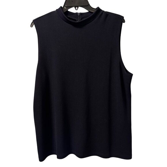 Chicos Travelers Collection Sleeveless Blue Mock Neck Top Size XL blouse - Picture 1 of 12